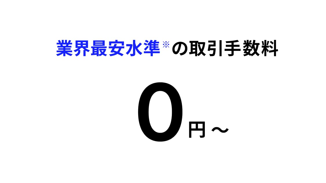 業界最安水準の取引手数料0円~